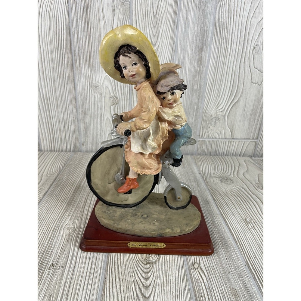 The Micena Collection Girl and Boy on Bicycle Figurine Vintage Style Decor